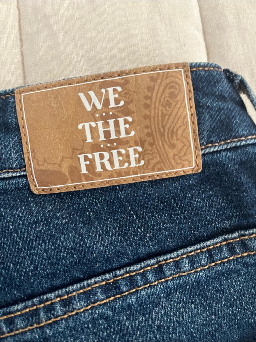 Free People Straight-Leg Jeans Blue Denim